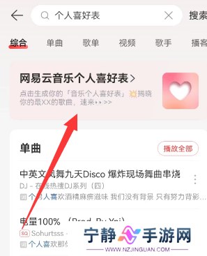 网易云音乐个人喜好表在哪看